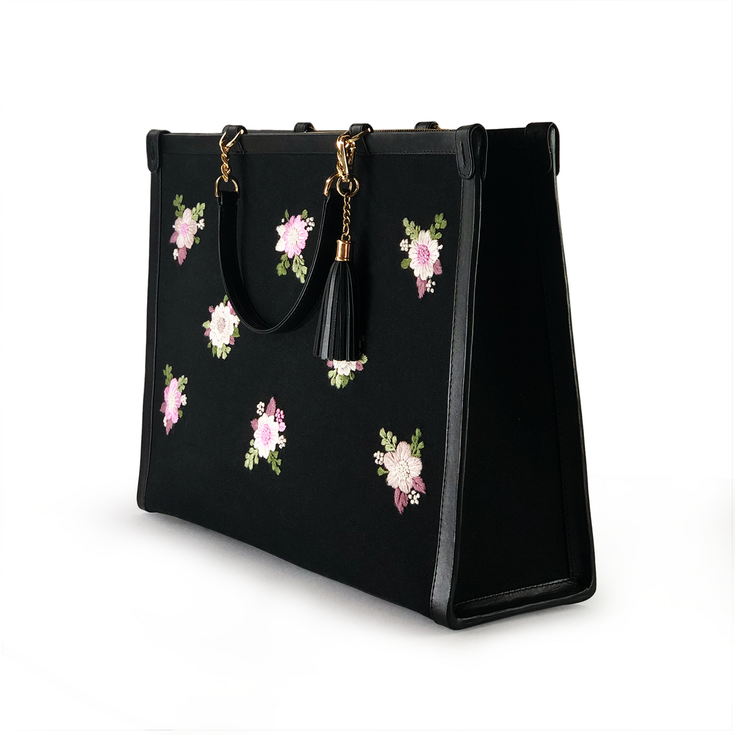 Saine embroidered canvas tote