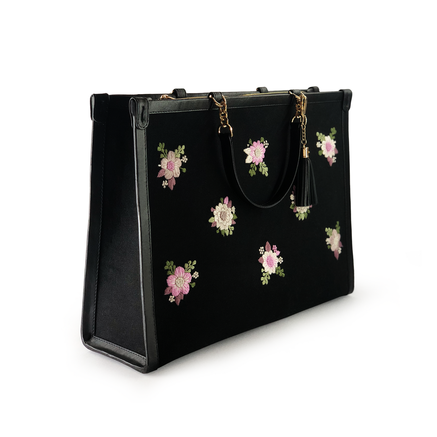 Saine embroidered canvas tote