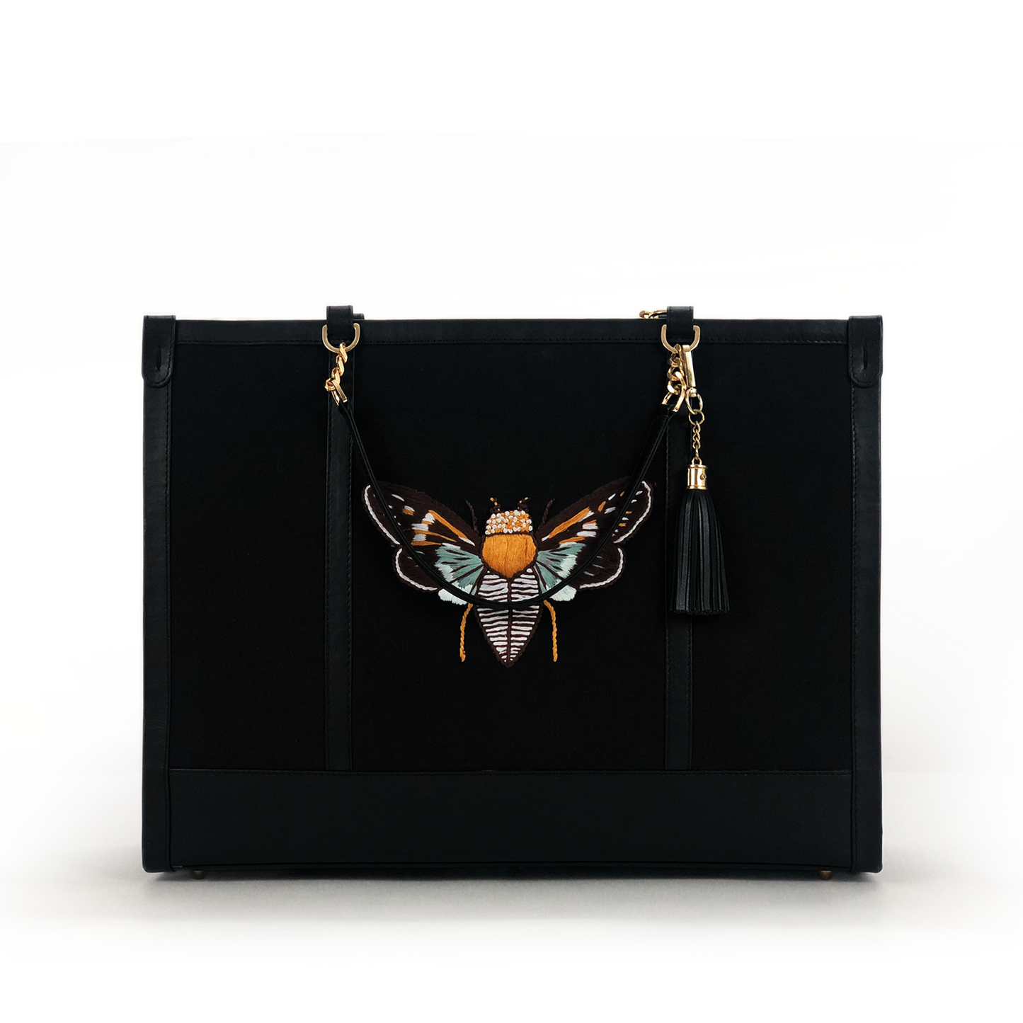 Saine embroidered canvas tote