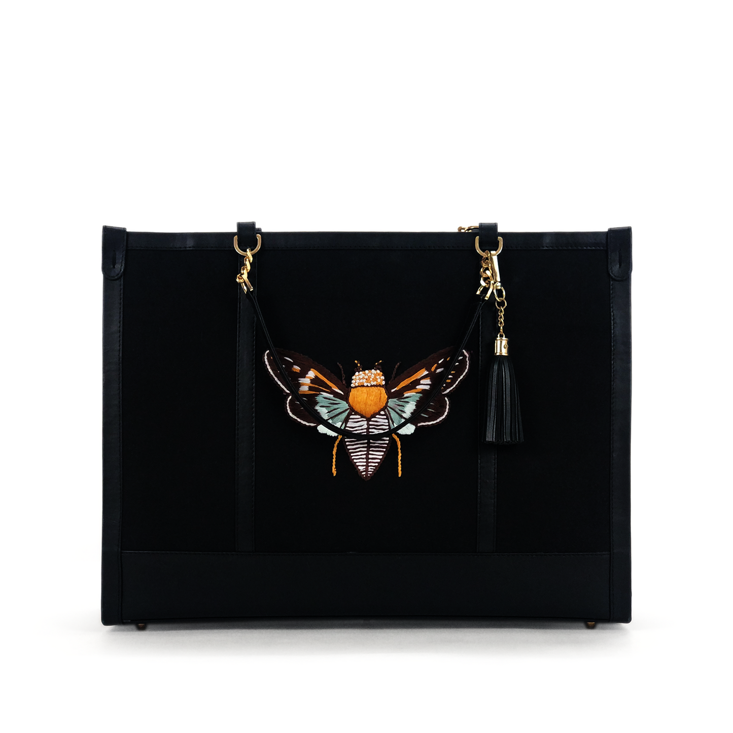 Saine embroidered canvas tote