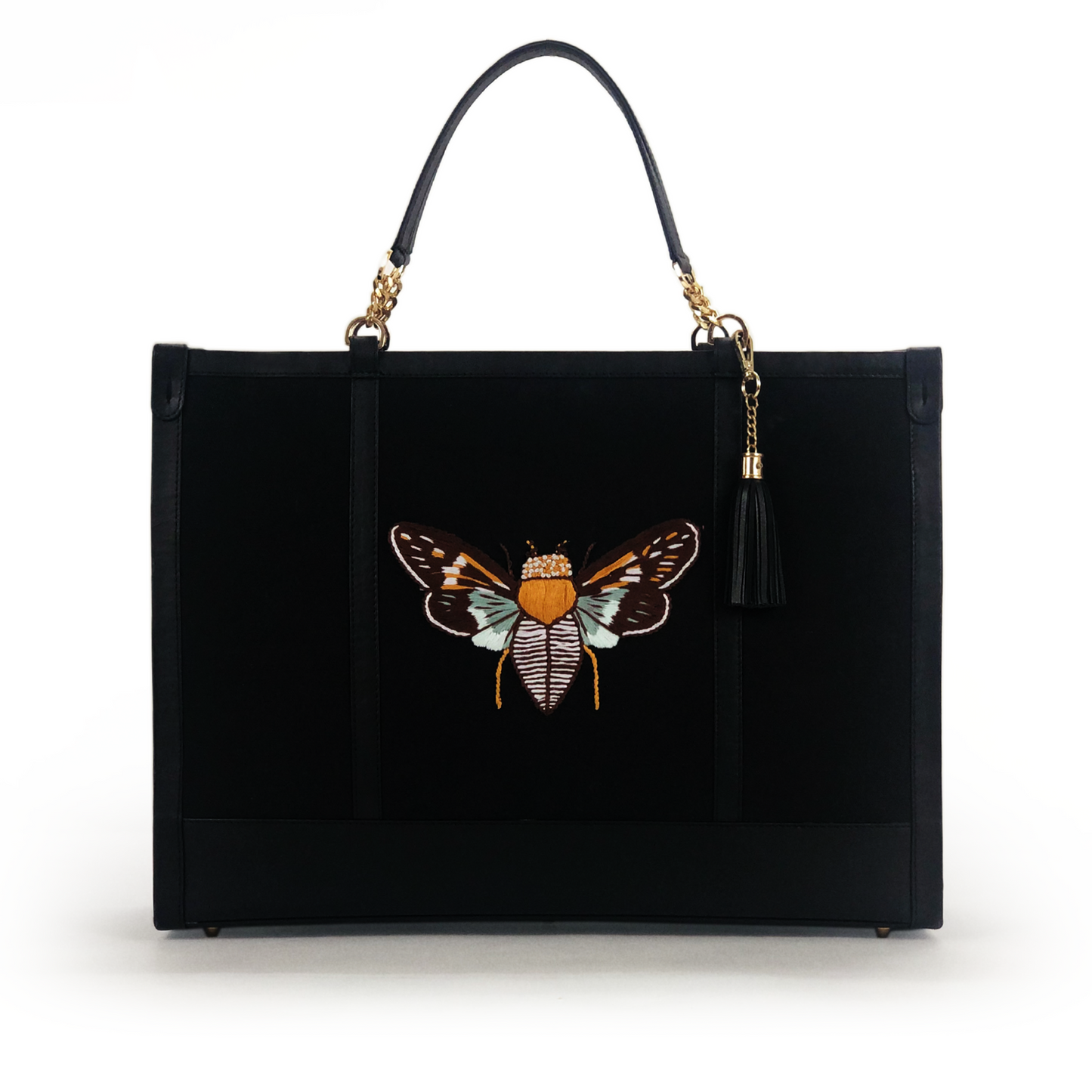 Saine embroidered canvas tote