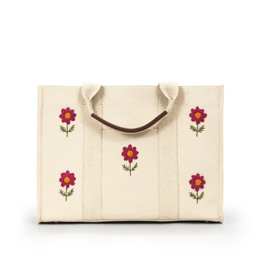 Canvas embroidered tote