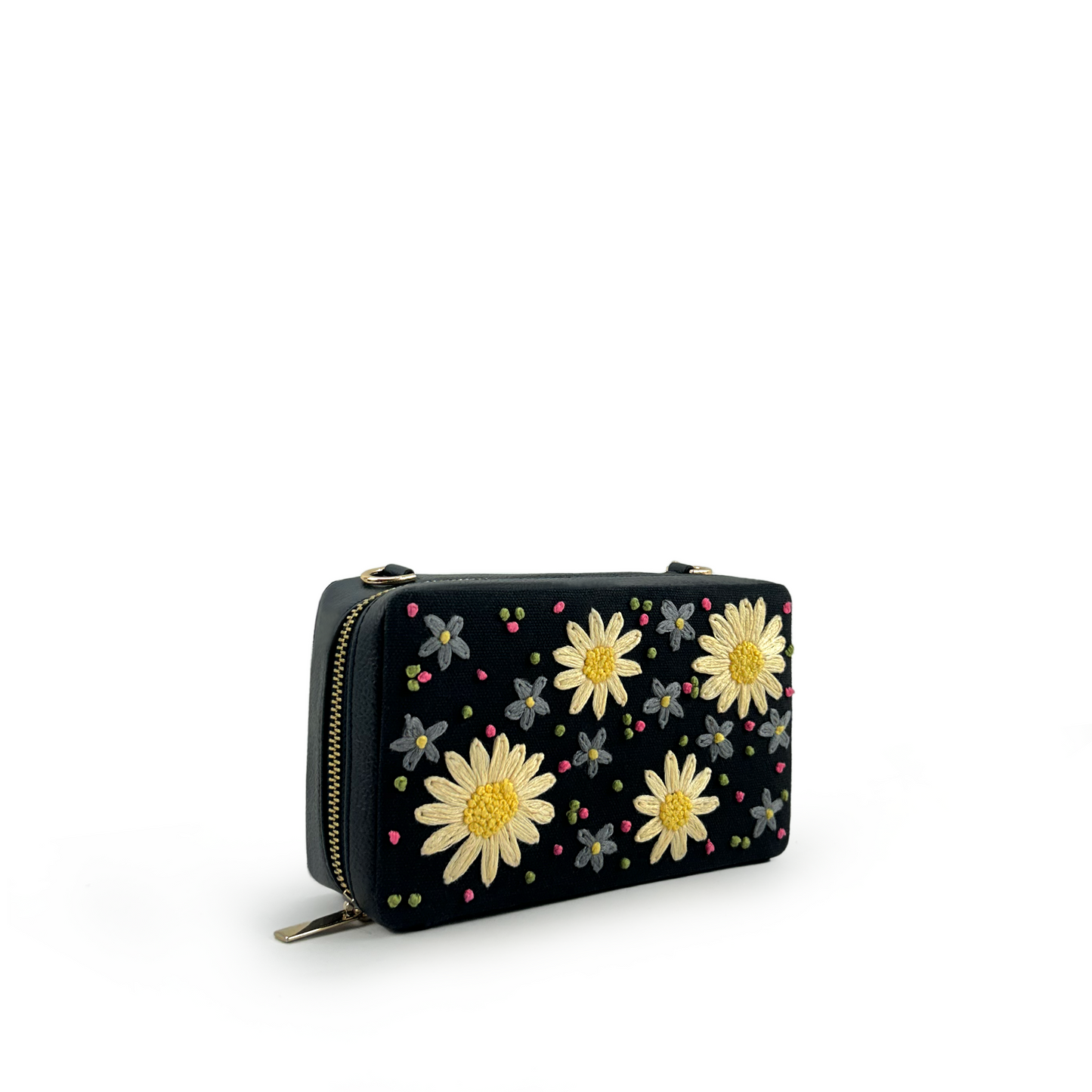 Bubble embroidered sling bag