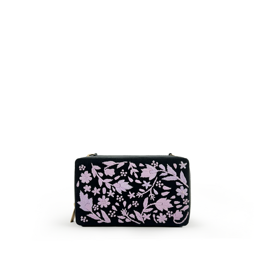 Bubble embroidered sling bag