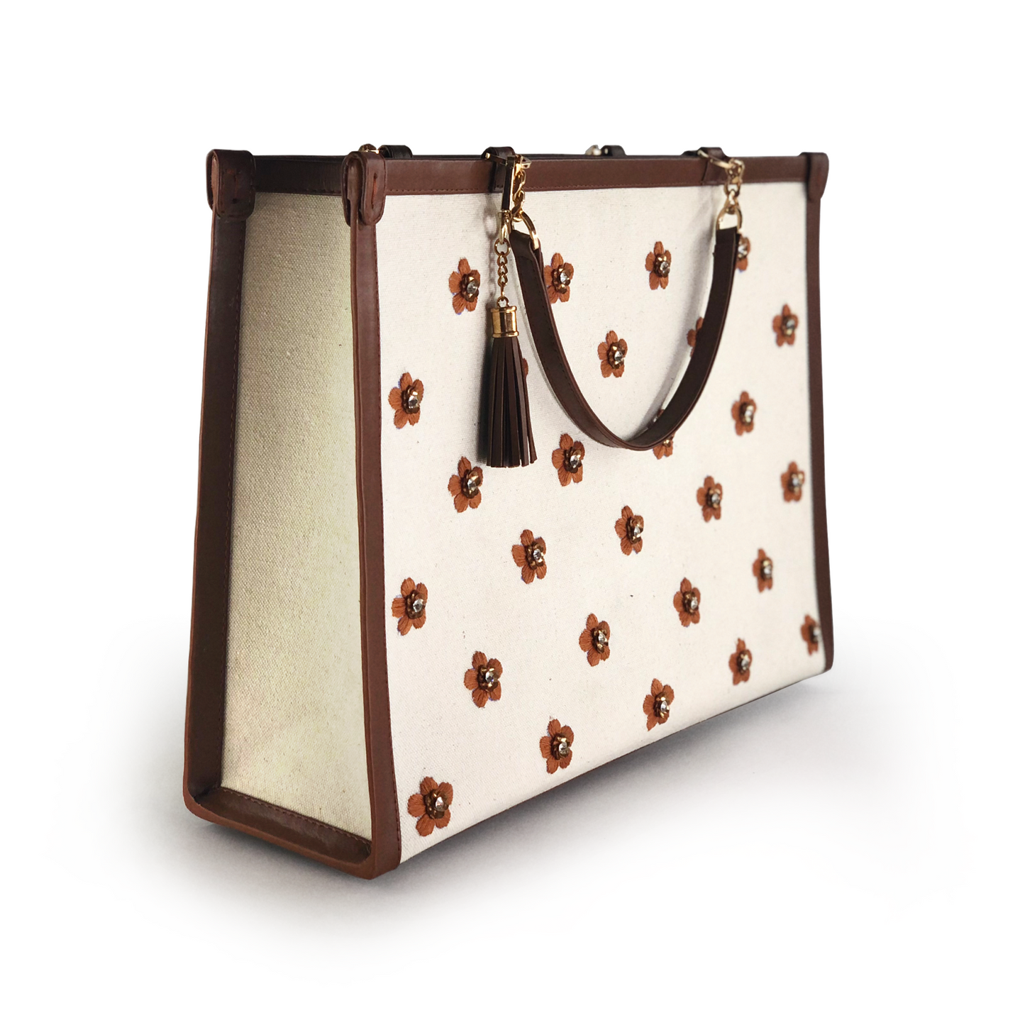 Saine Buttercup embroidered canvas tote