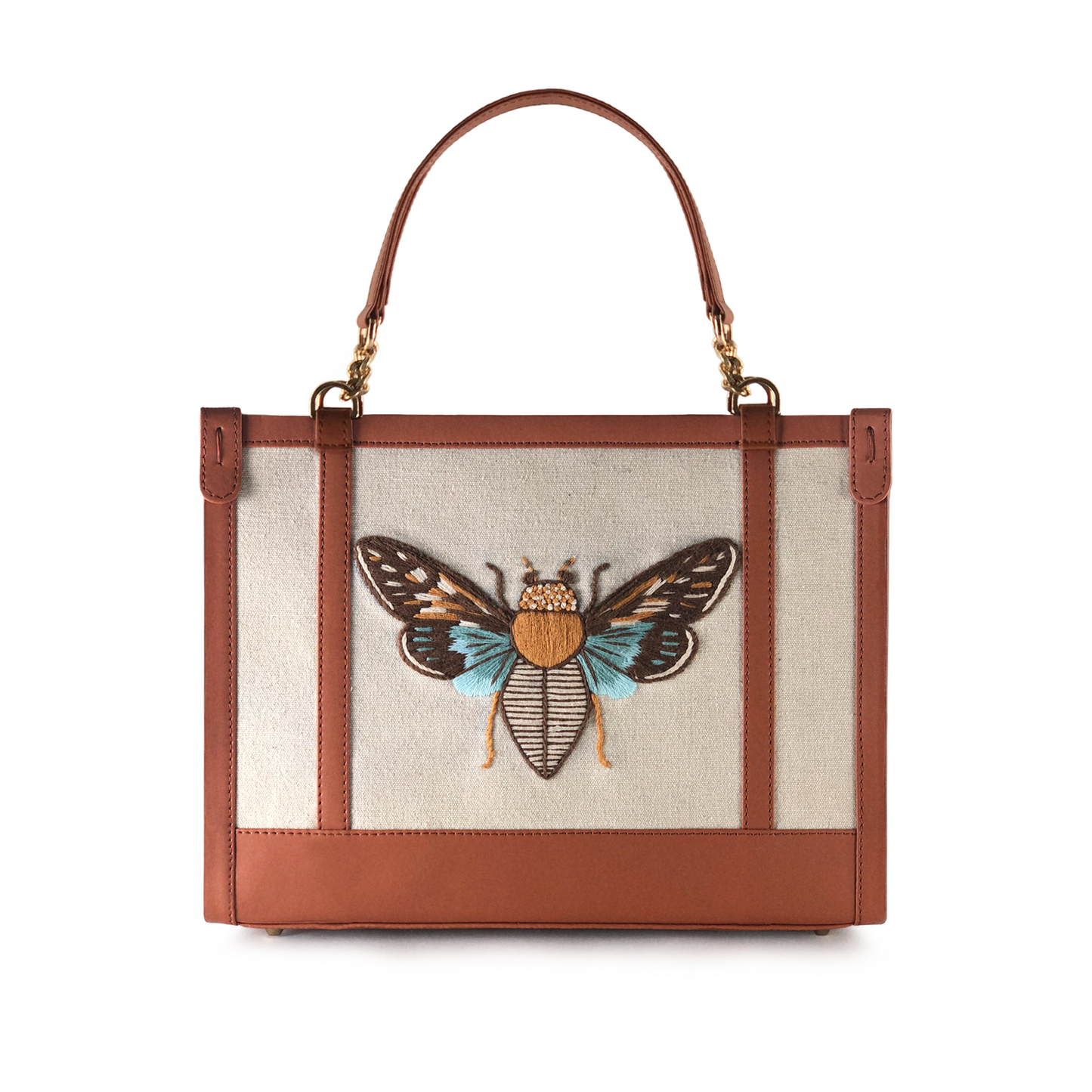 Saine embroidered canvas tote