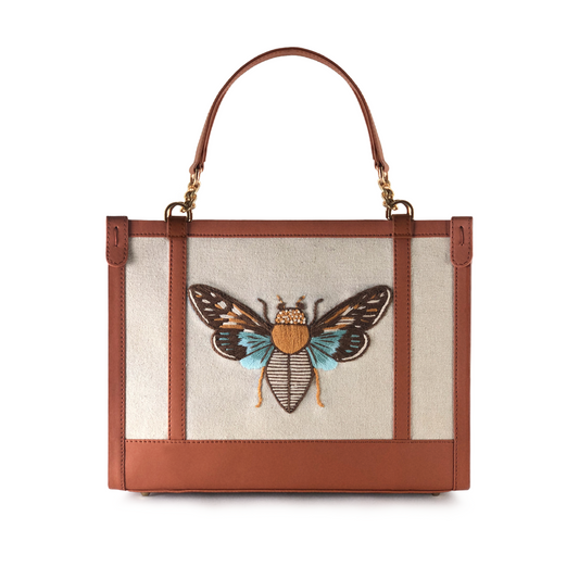 Saine embroidered canvas tote