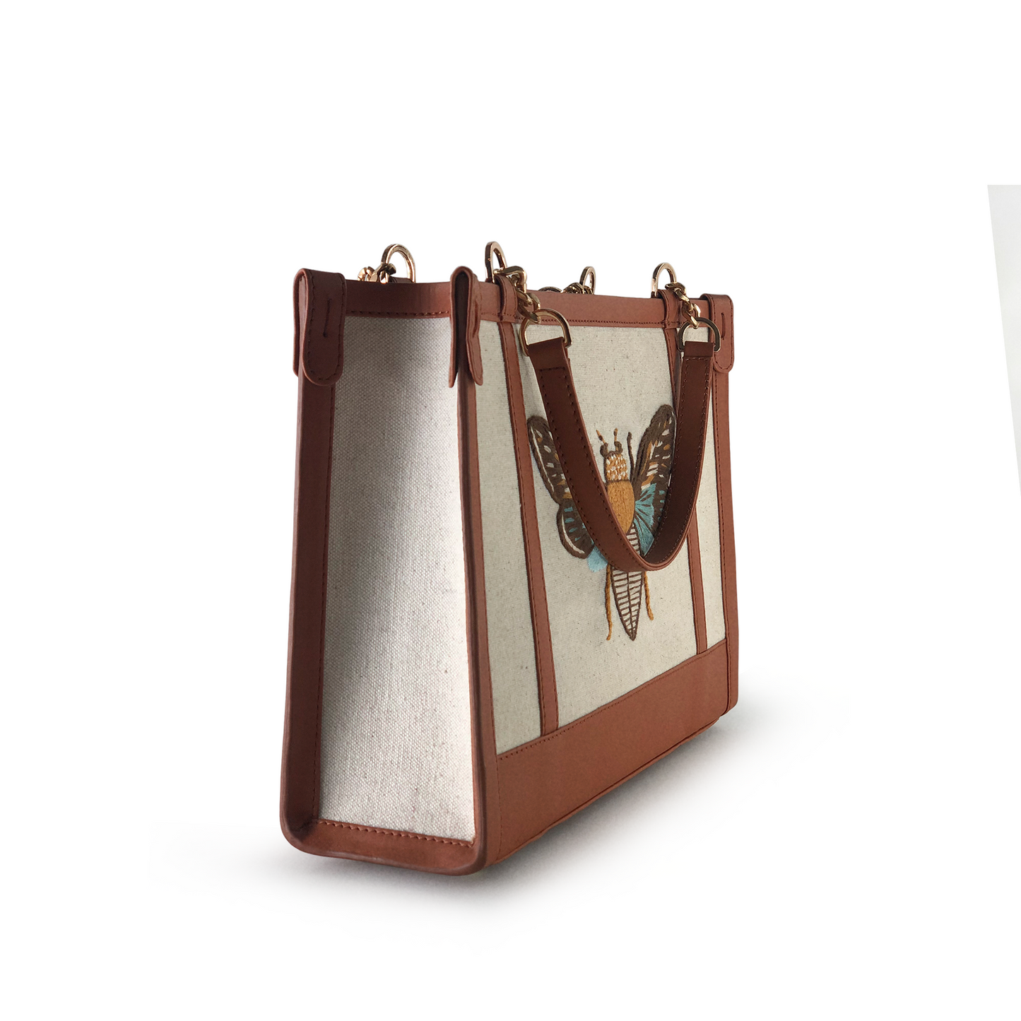 Saine embroidered canvas tote