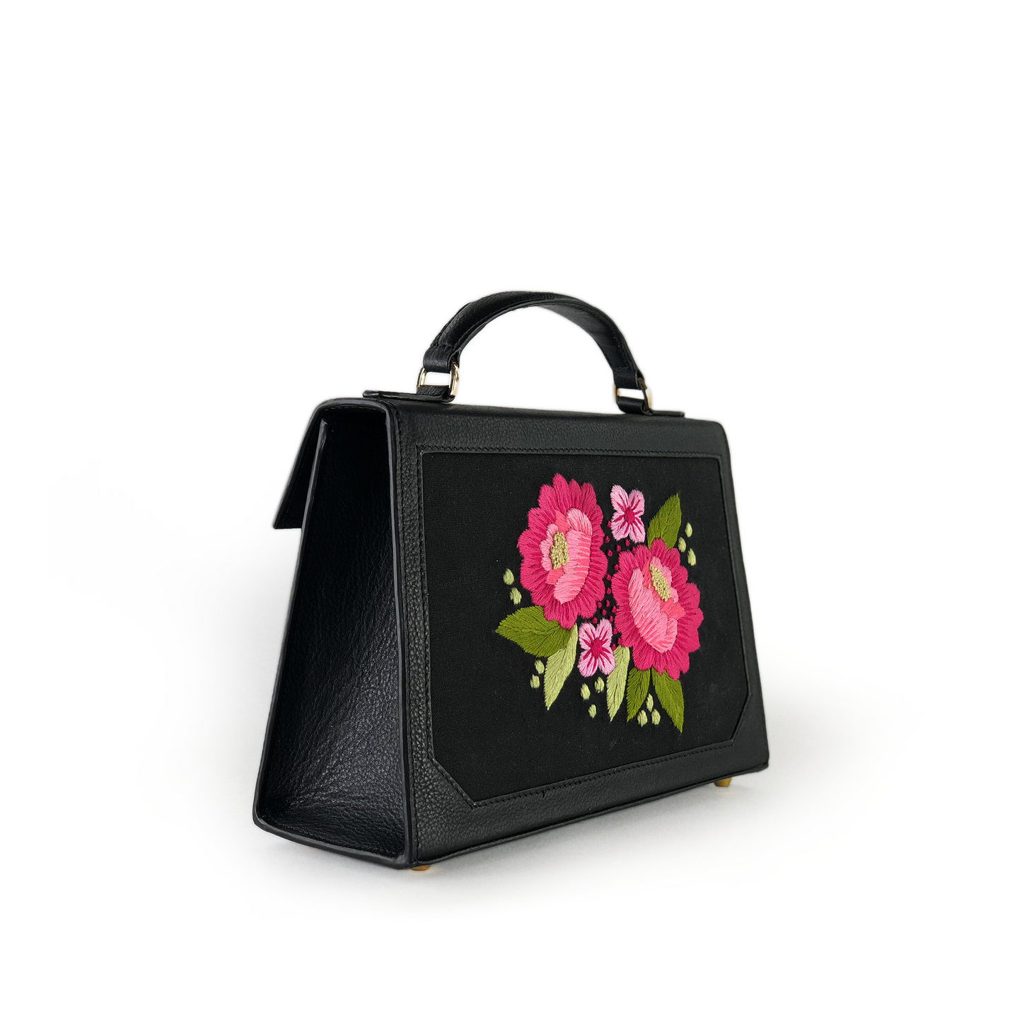 Iris embroidered handbag