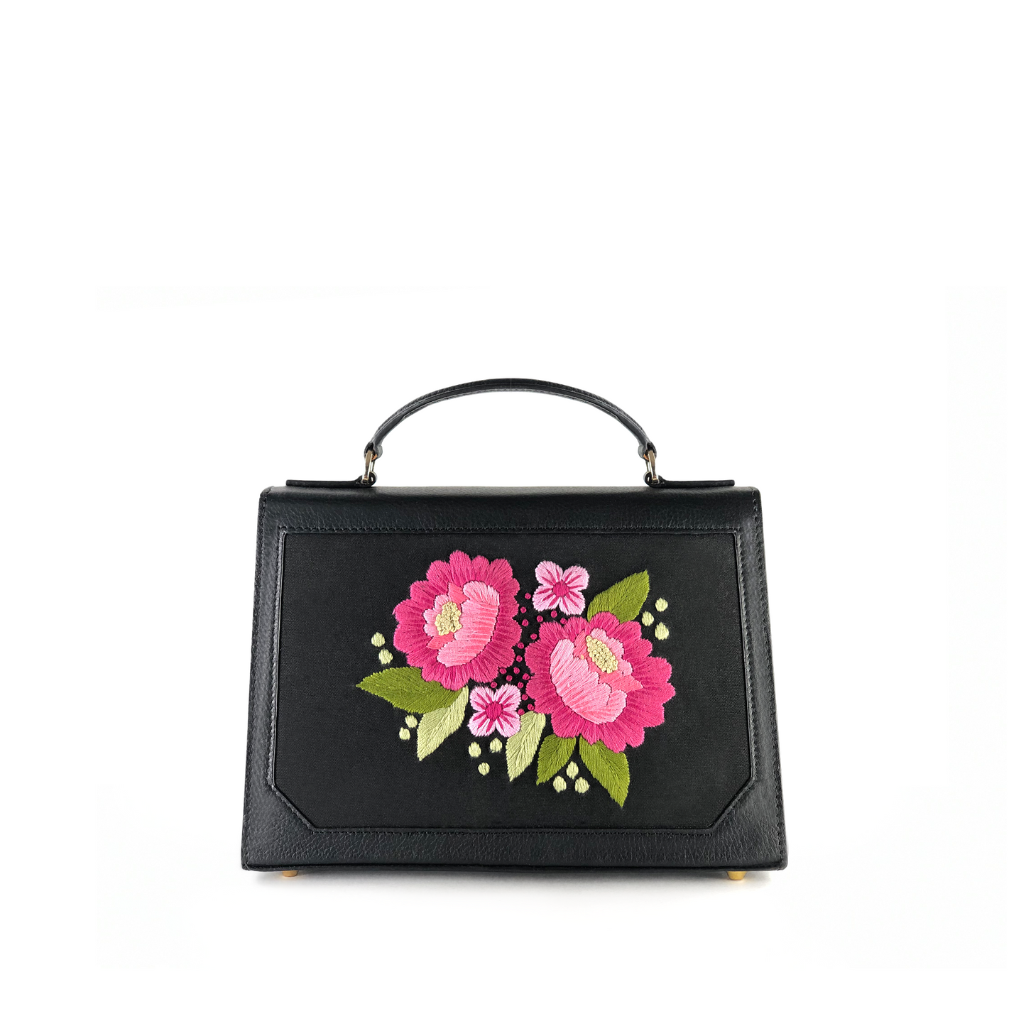 Iris embroidered handbag