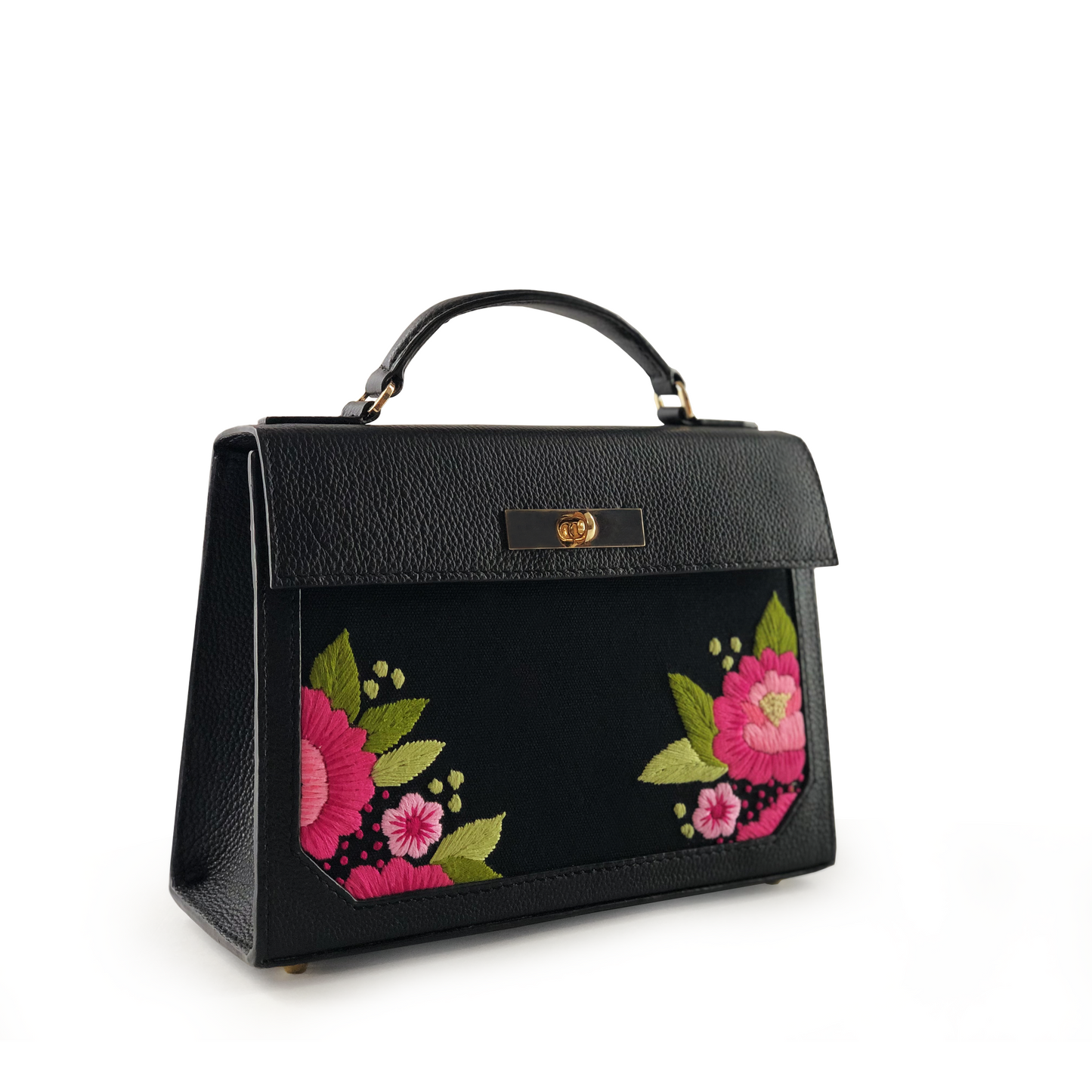 Iris embroidered handbag