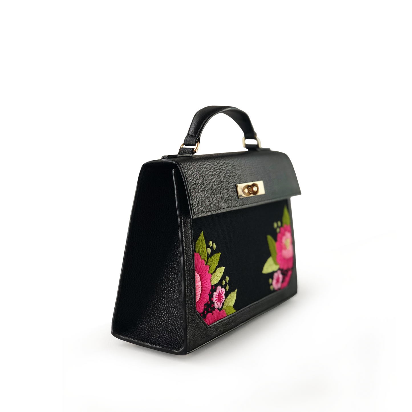 Iris embroidered handbag