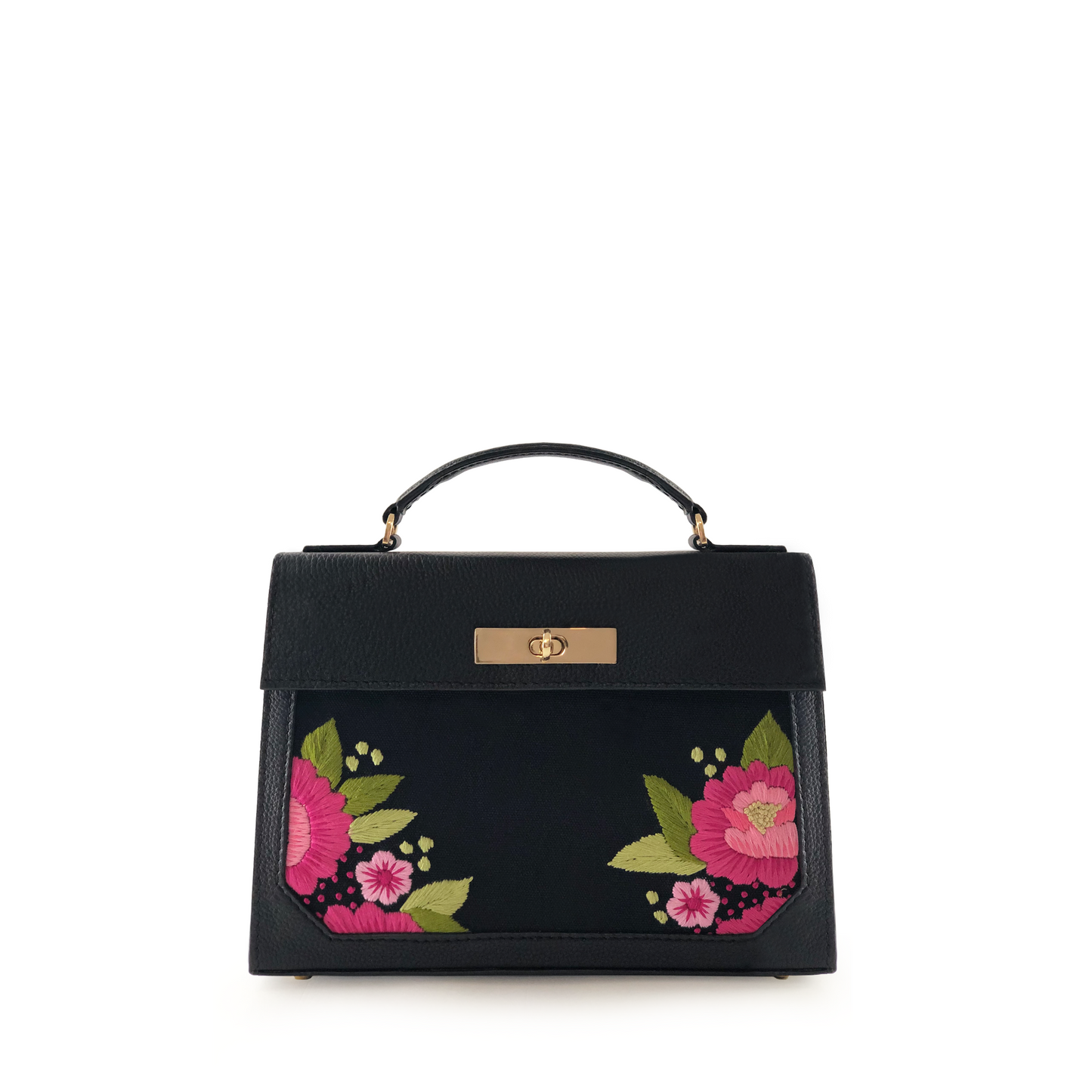 Iris embroidered handbag