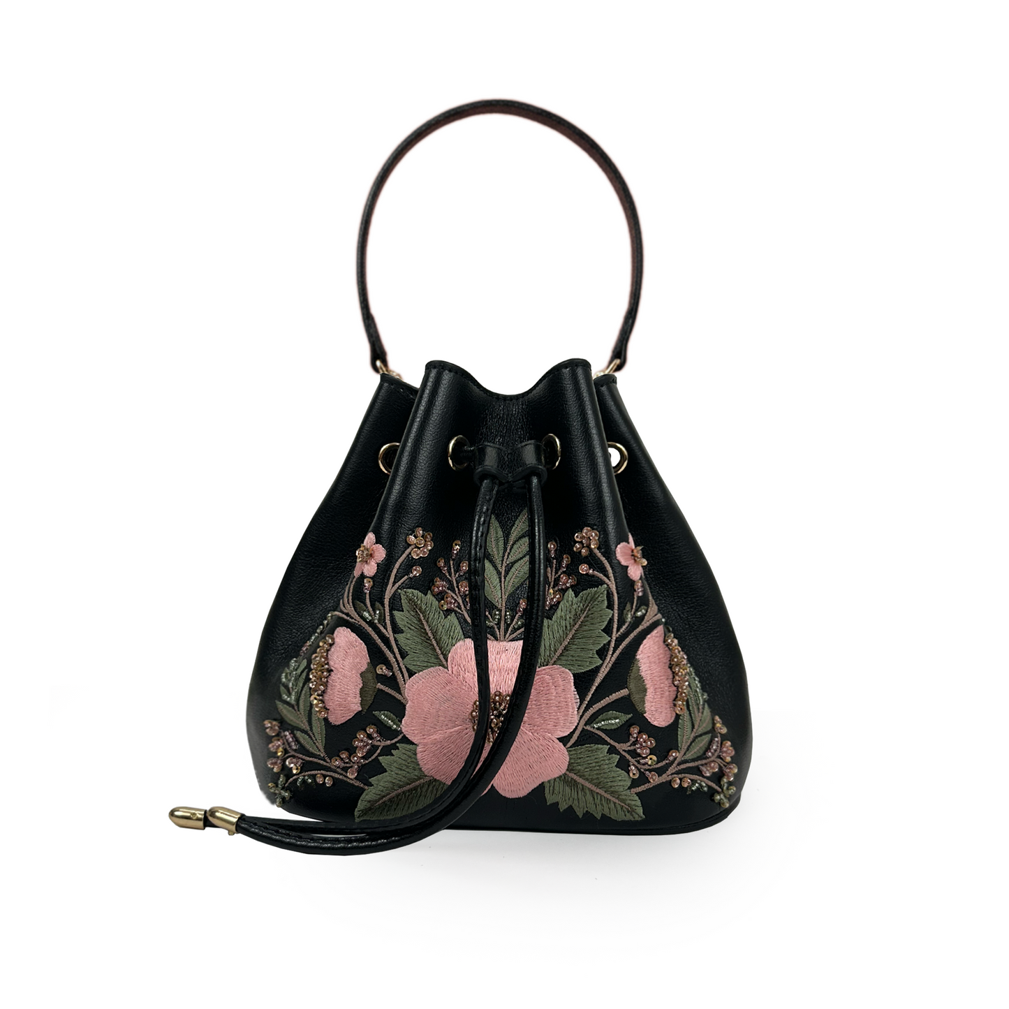 Celeste embroidered bucket bag