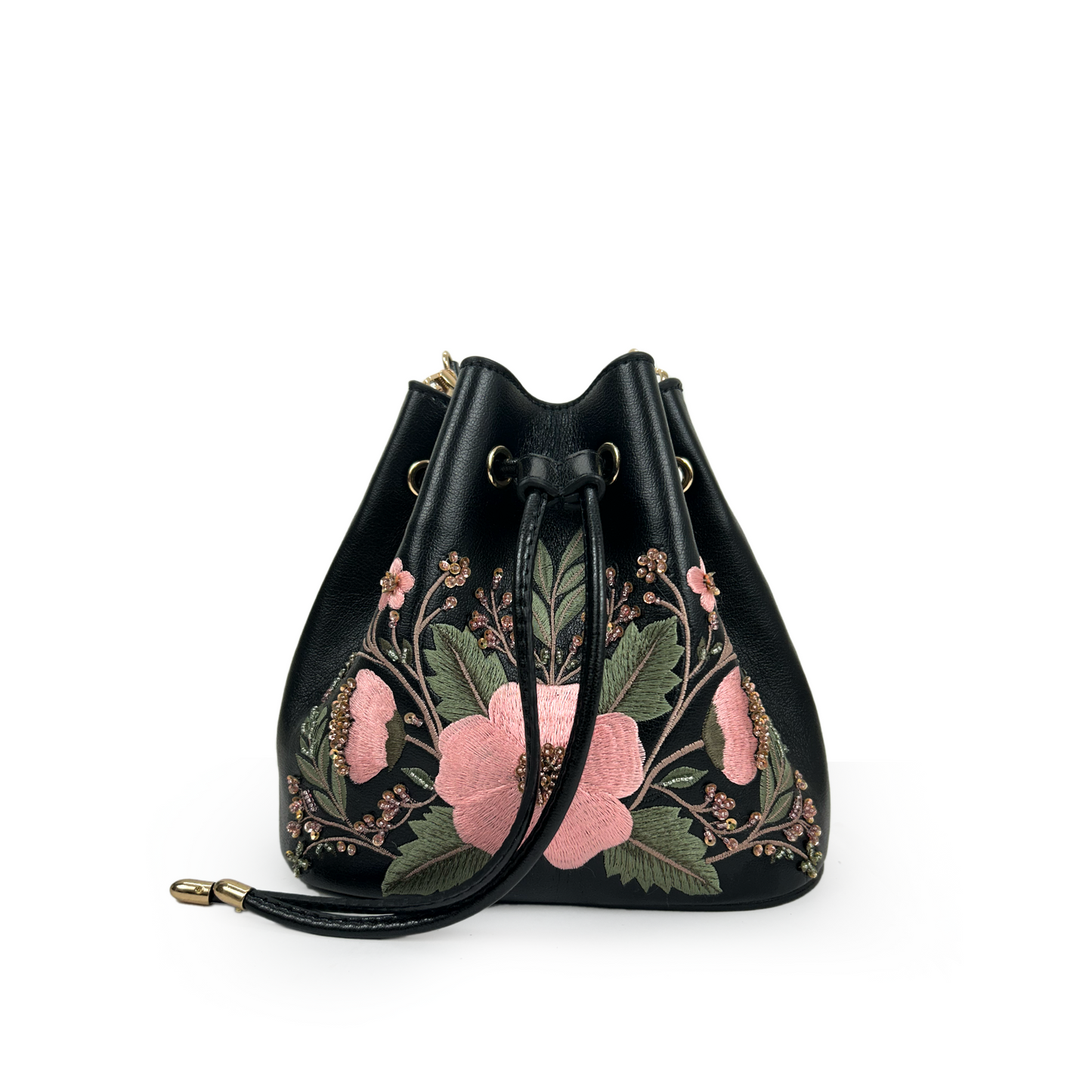 Celeste embroidered bucket bag