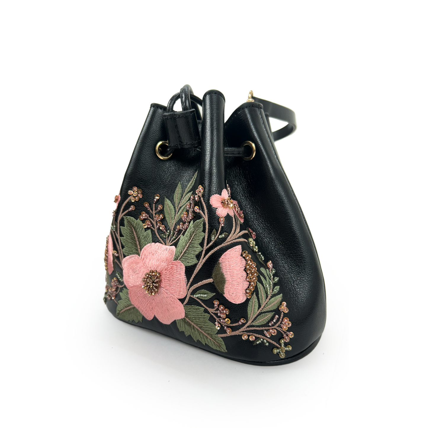 Celeste embroidered bucket bag