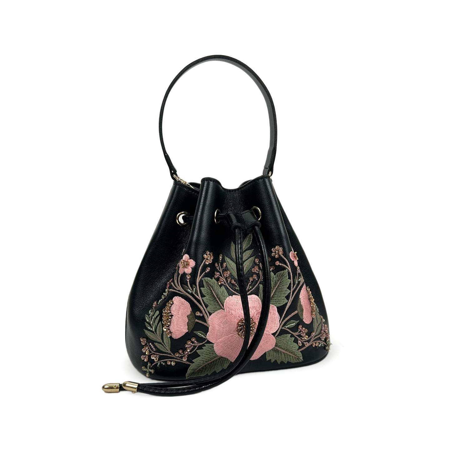 Celeste embroidered bucket bag