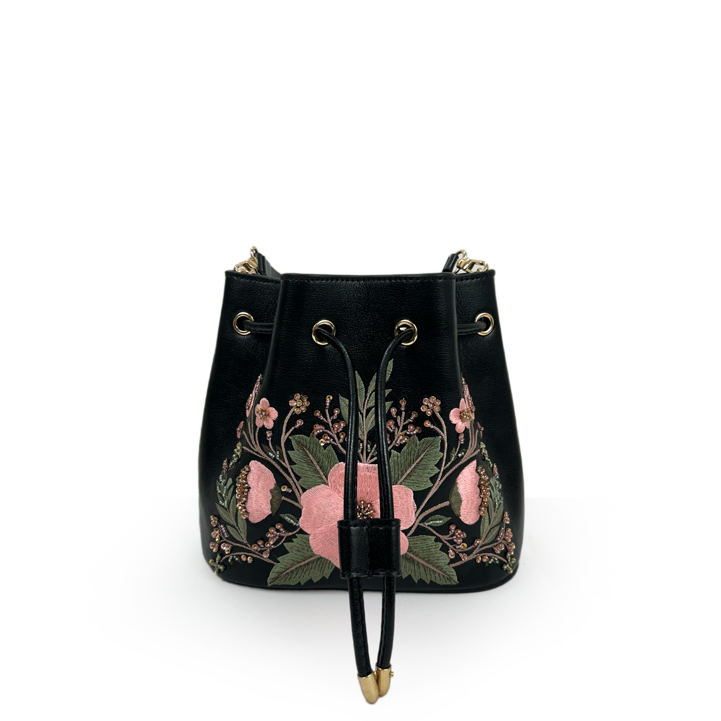 Celeste embroidered bucket bag